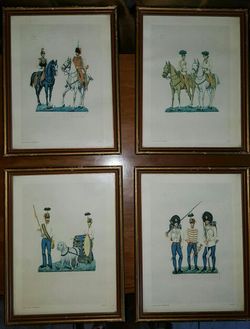 4 Antique Italian Framed Prints from Museo Del Riqsorgimento