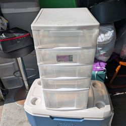 Clear Plastic 5 Drawer