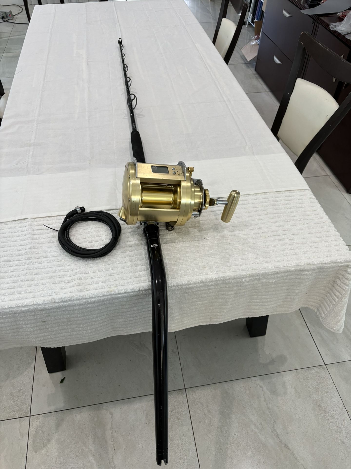 Daiwa Mp 3000 Marine Power Electric Reel on Hooker Bent Butt Winthrop Tip Rod