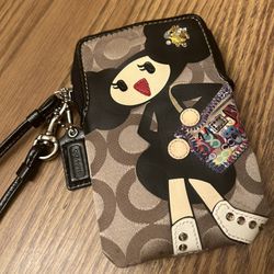 Coach Limited Edition x Poppy Chan Pepper Wristlet Clutch Coin Wallet Pouch Bag
