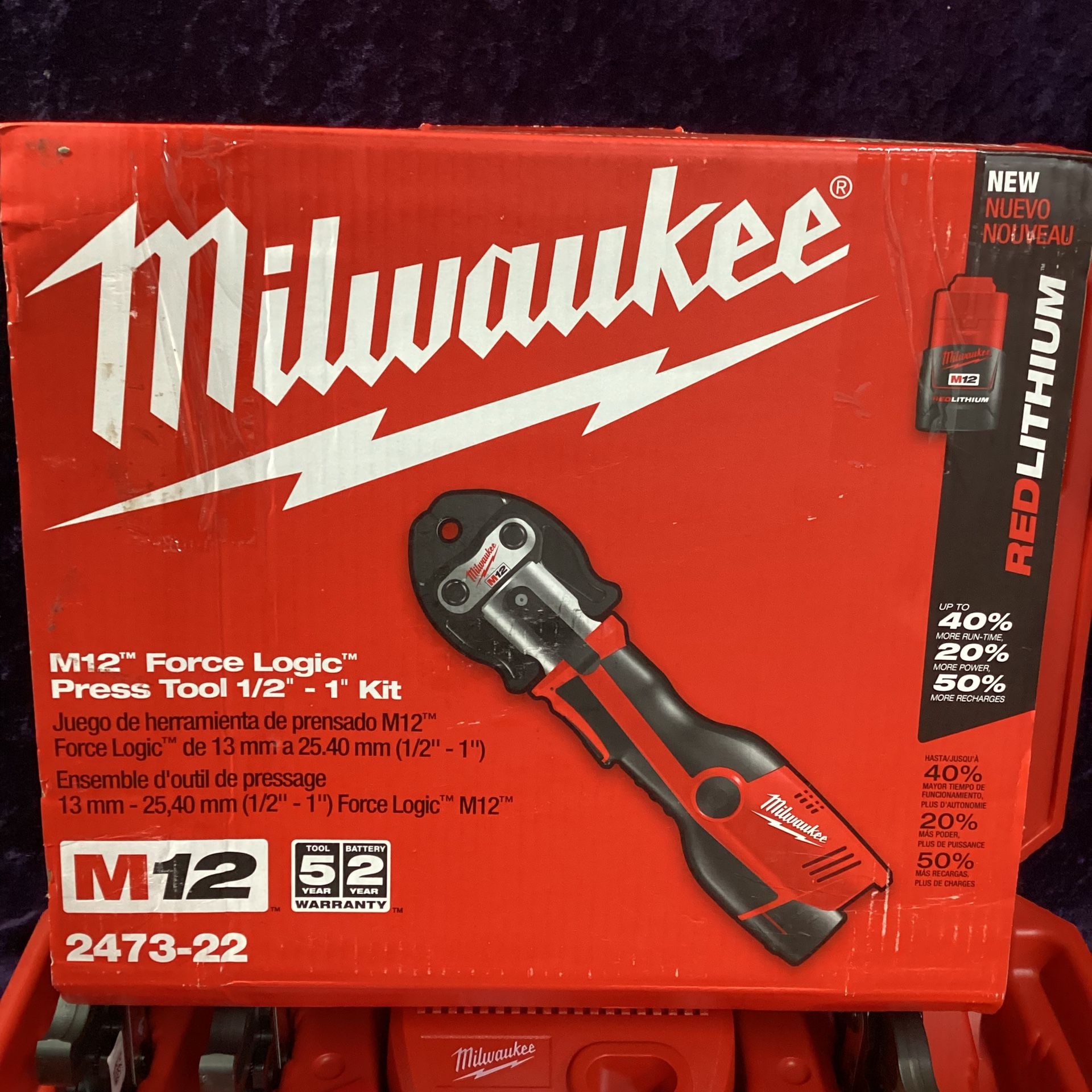 🧰🛠Milwaukee M12 Force Logic Press Tool Kit(3 Jaws Included)w/(2)1.5Ah Batteries & Hard Case-LIKE NEW!-$1,950!🛠🧰