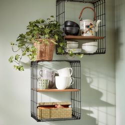 IKEA Wall shelf, black/pine antique, 11 3/4x15 3/4" GULLHULT