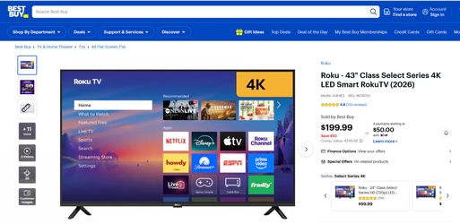Roku TV 43”