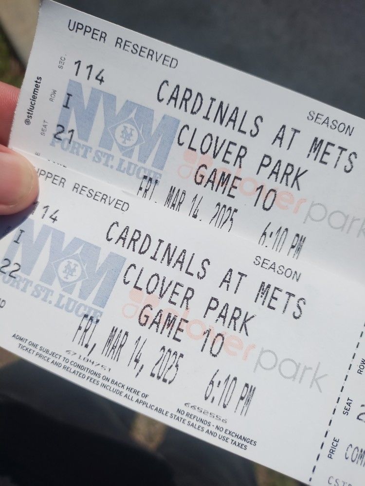 METS SPRING TRAINING TICKETS 3/14 VS CARDINALS
