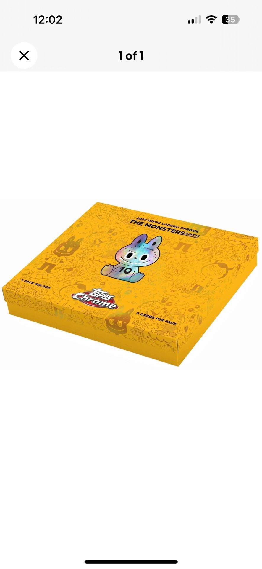 Topps 2025 Labubu Chrome 10th Anniversary Hobby Box