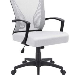 Furmax Office Chair Ergonomic Computer Desk, White