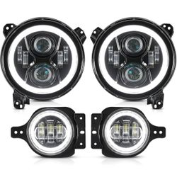 9” LED Lights & 4” Fog lights for Jeep