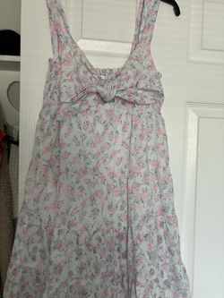 Pink/White Sleeveless Sundress