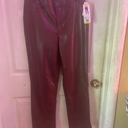 Faux Leather Pants  NWT Burgundy Size 8 JOIE