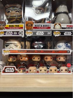 Funko Pop! Vinyl: Bad Batch: Hunter/Wrecker/Tech/Crosshair/Echo 5 Pack GameStop Exclusive (Signed by Dee Bradley Baker)