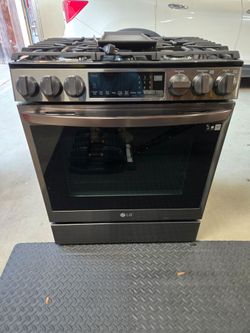 LG ThinQ Gas Range Black Stainless Steel