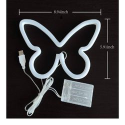 Butterfly Neon Sign,USB or 3-AA Battery Powered Neon Light,LED Table Decoration,Bedroom Wall Decoration,Birthday Gift,Wedding Supplies Business Gift(P