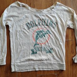 miami dolphins long sleeve shirt womens medium
