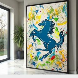 Ferrari Blue Custom Painting 24x36