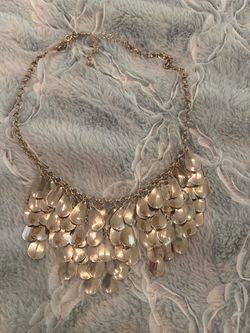 Gold-Tone Teardrop Statement Bib Necklace
