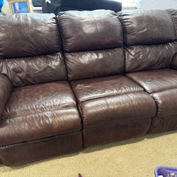 Free Leather sofa with 2 Recliners 