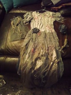 Zombie Bride Halloween Costume,Size Kids 14-16 But Also Fits Adult,$15
