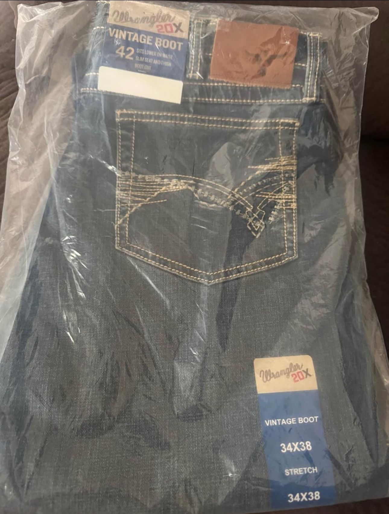 Brand New Men’s Wrangler 20x Jeans 34x38 2pair $65