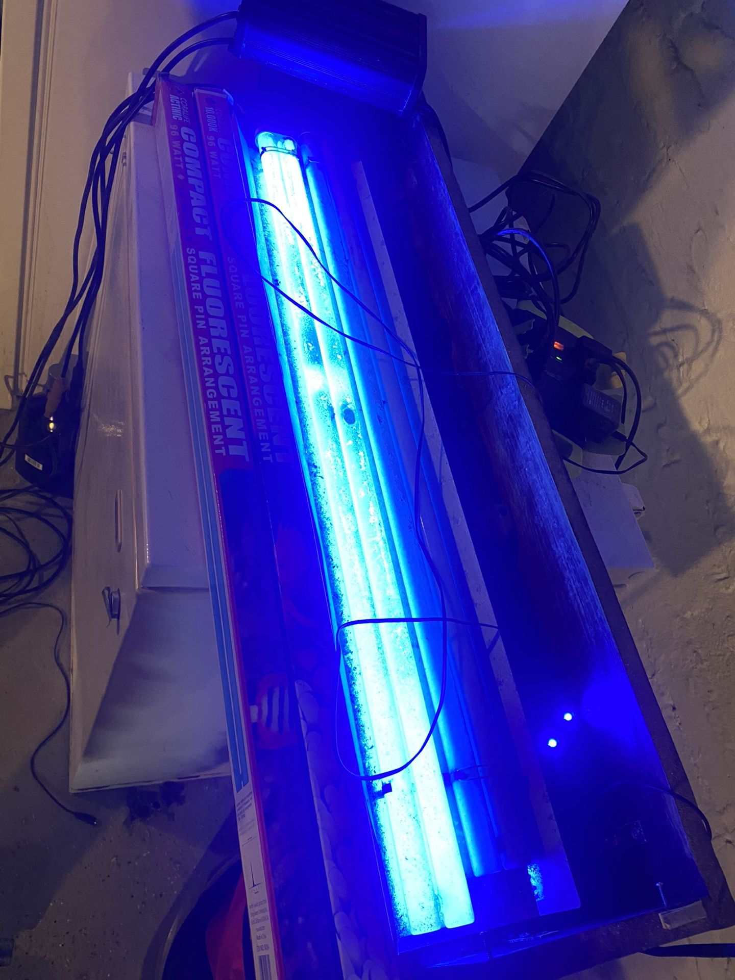 34” Salt Water Fish tank Compact Fluorescent Setup
