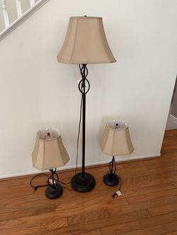 Three Lamp Set With LED Bulbs