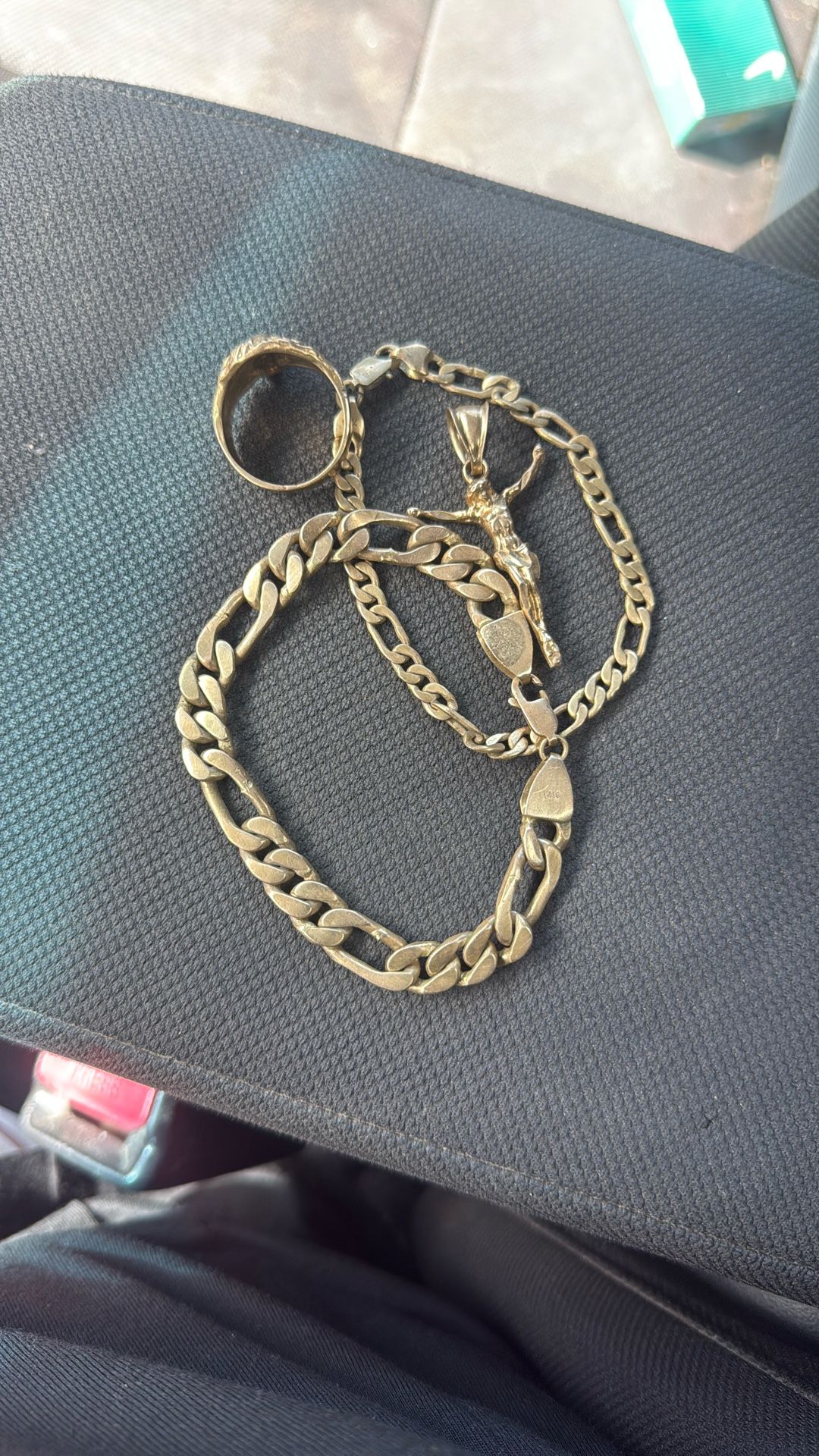 Gold Bracelet Pendant And Ring