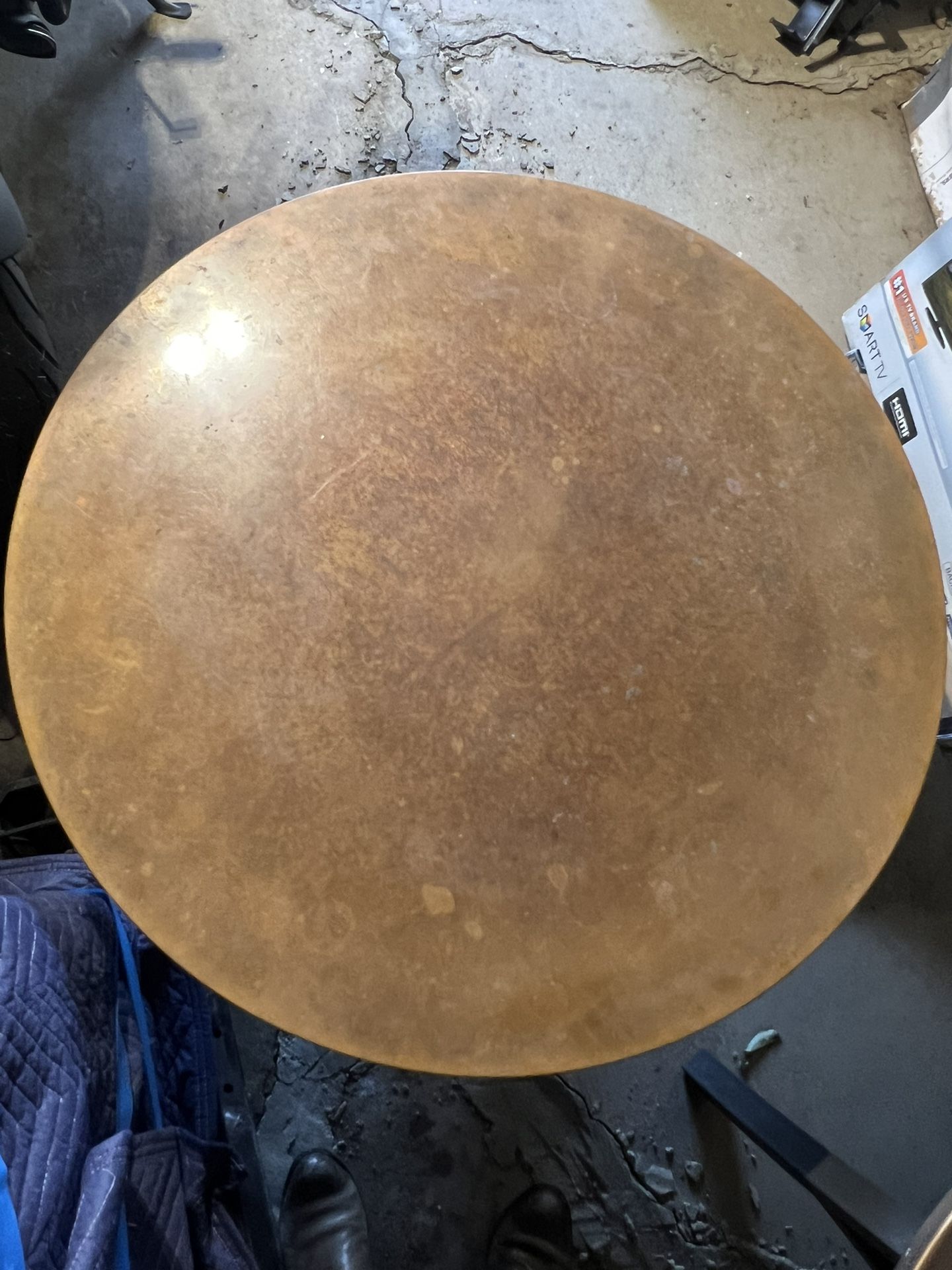 Round Copper Top Coffee Table