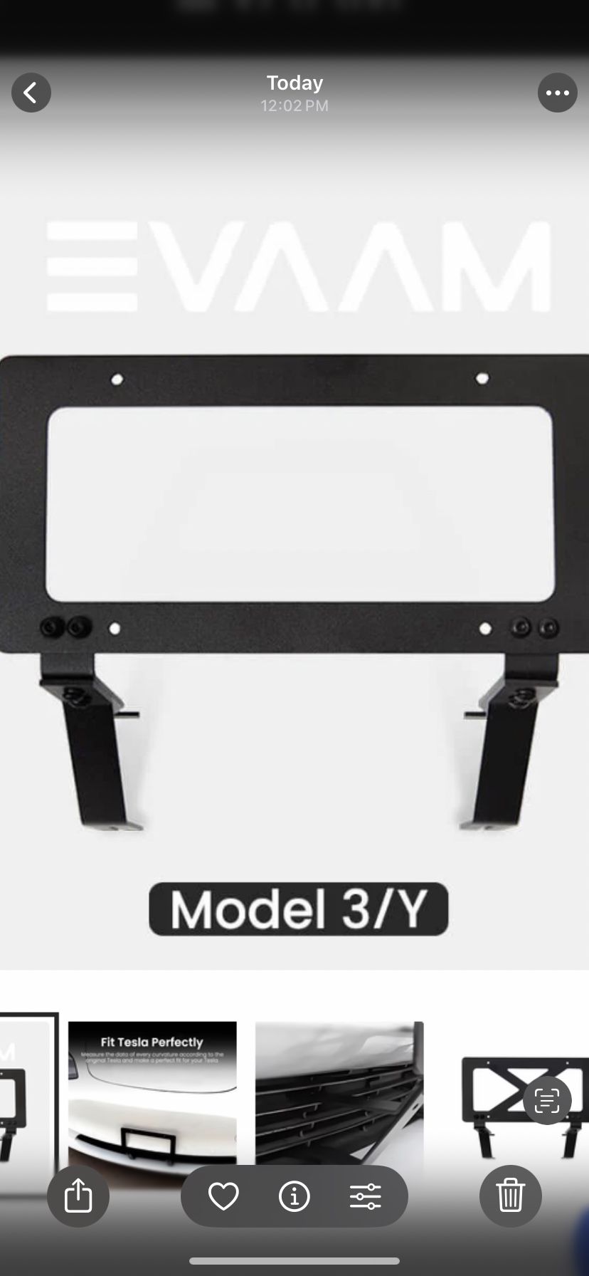 2023 Tesla Model Y Front License Plate Bracket And Sunshade