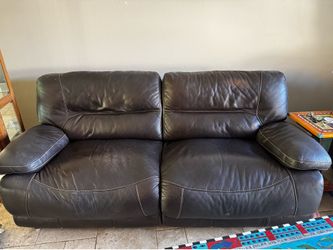 Leather brown sofa