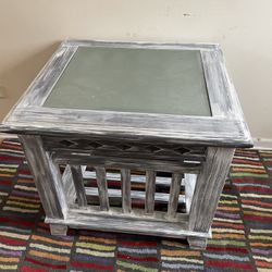 White Wash End Table 