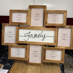 NEW Kirkland Wood "Family" Picture Frame Collage 