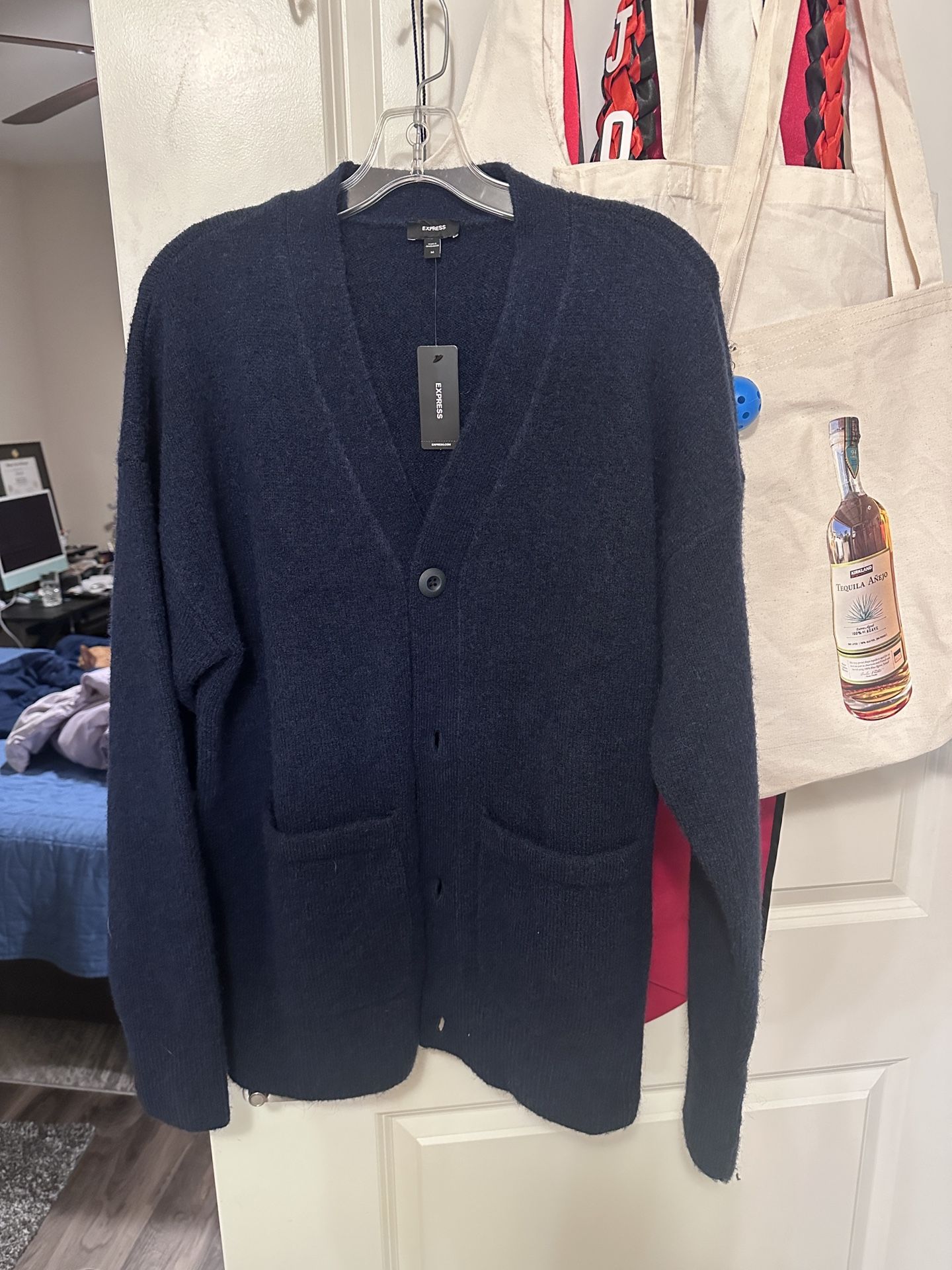 Express Navy Cardigan Size Medium