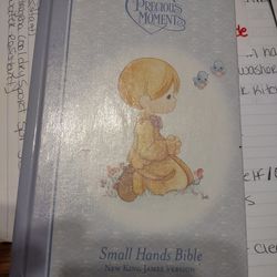 Blue Precious Moments Small Hands Bible 4 Boys!