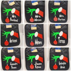 🎄 Personalized Grinch Oven Mitt Gift Sets 🎄 (PICK UP ONLY NE 93306)