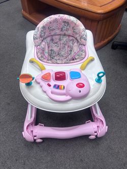 Pink Unicorn Baby Walker with Activity Tray