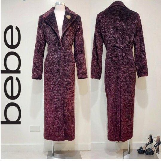 Vintage bebe fitted full length trench XS