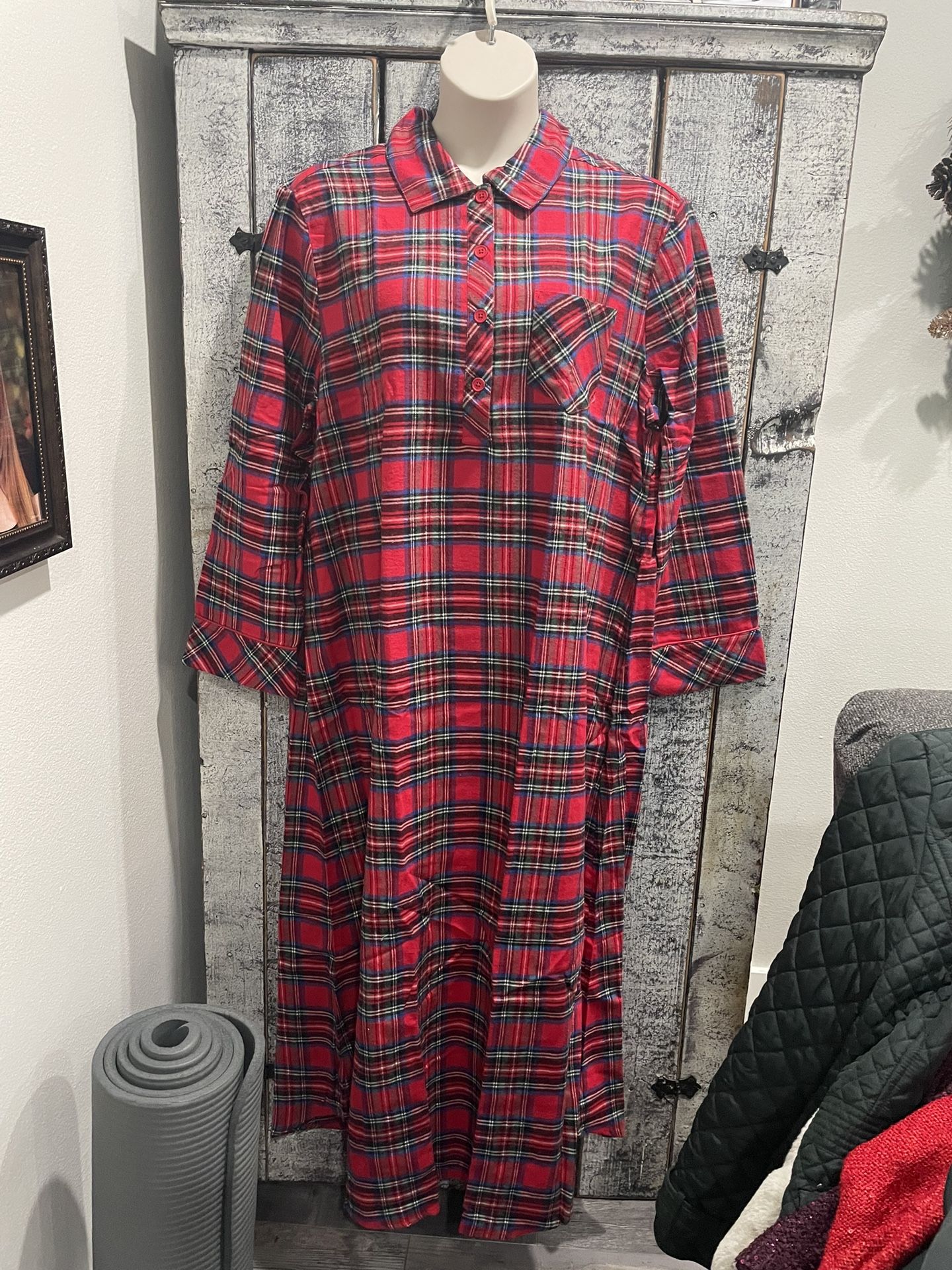 Brand New Pajamagram Women’s Red Plaid Nightgown Plus Size XL
