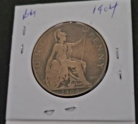 1904 H GEORGE  V  BRONZE  GREAT BRITAIN  PENNY