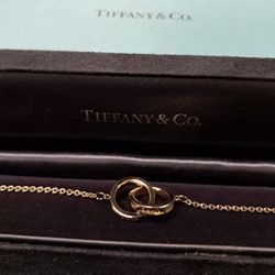 Tiffany & Co Wrist Interlocking 1837 Bracelet 18k Yellow Gold 7'' 4.56g 