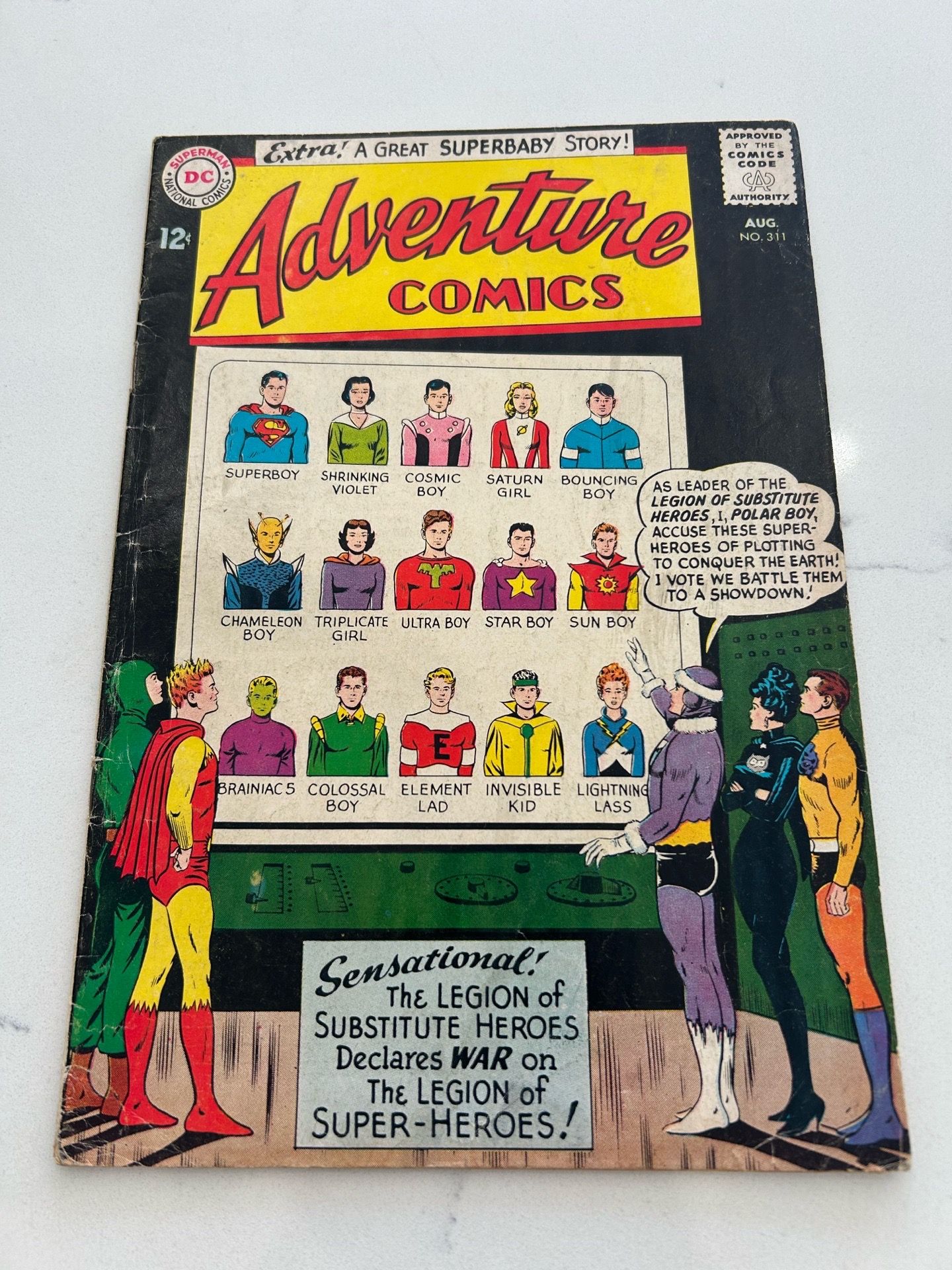 ADVENTURE COMICS #311 1963 LOW GRADE LEGION OF SUPER-HEROES, Superboy VG-
