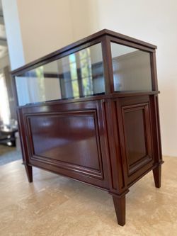 Vintage Dark Mahogany Jewelry Counter & Retail Glass Display