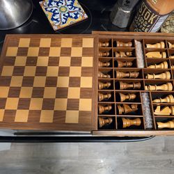 Vintage Wooden Chess Set Pawn Missing