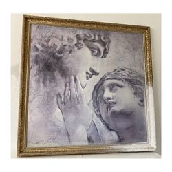 Richard Franklin "To Go Beyond" Classical Roman Fine Art Framed Print wall art 43” x 43” Gold 