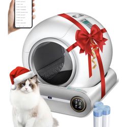 Automatic Litter Box, Upgraded Robot Self Cleaning Litter Box for Multiple Cats, 65L+9L Extra Large, Features Negative ion Sterilization and Deodoriza