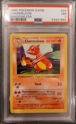 1999 Pokemon Charmeleon Shadowless PSA 7