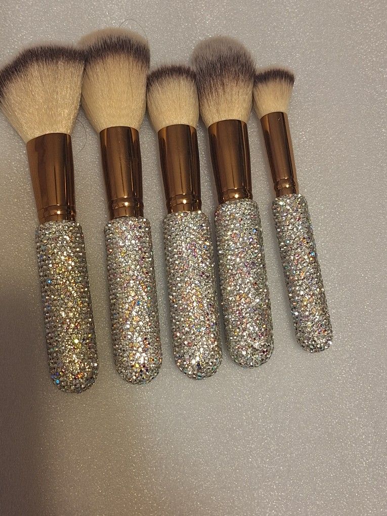 Bling Rhinestone Makeup Brush Set 5 Pc