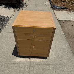 Birch Filing Cabinet W/2 Storage Drawers