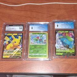 3 Graded Slabs 2 PSA 9s And And A CGC Pristine 10