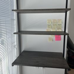 Ladder Desk Wall Mounted Shelf Floating Shelves 3Tier Standing Desks for Small Space Home Office Table