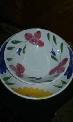 Floral Pasta & Salad Bowls (2)
