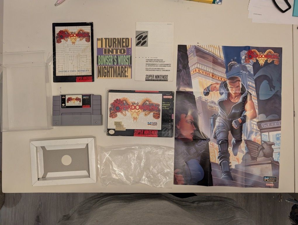 Shadowrun SNES CIB Complete Rare With Poster And Great Condition!!
